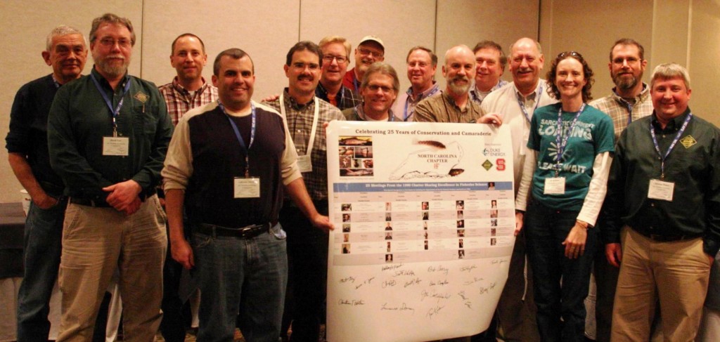 Past NCAFS Presidents with signed 25th anniversary banner at 2014 Annual Chapter Meeting
