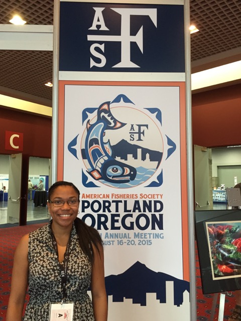 The 2015 NCAFS Student Travel Award winner, Crystal Lee Pow pictured at the meeting in Portland. Photo Credit: Tom Kwak